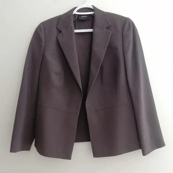 Akris Wool Summer Blazer Single Breasted with Hidden Snap Closure Size 10 - Picture 5 of 17